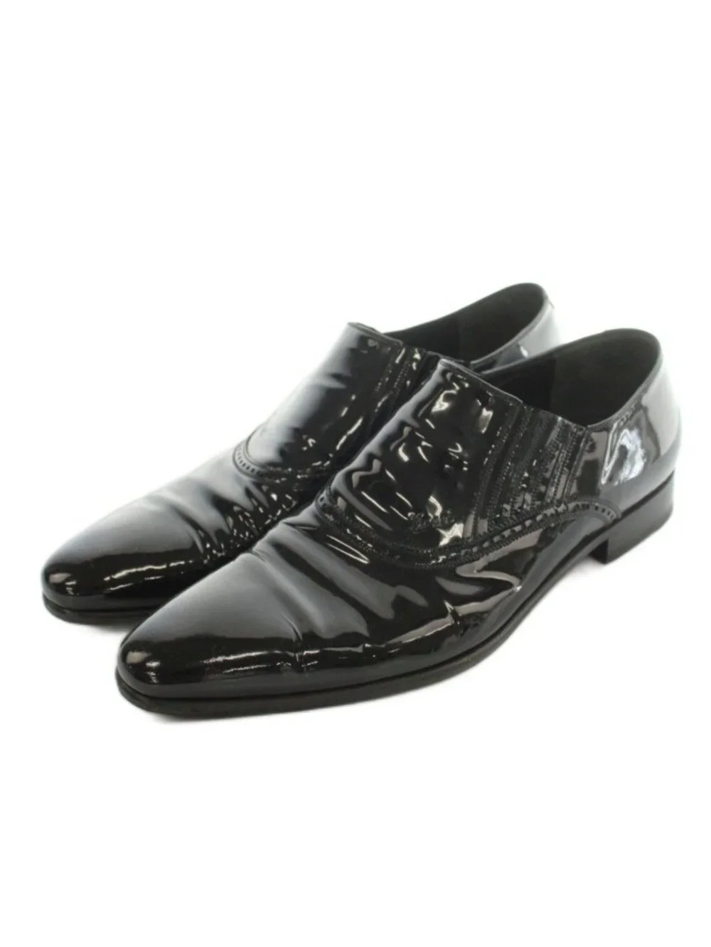 Gucci Dress Shoes Logo Patent Black 9.5